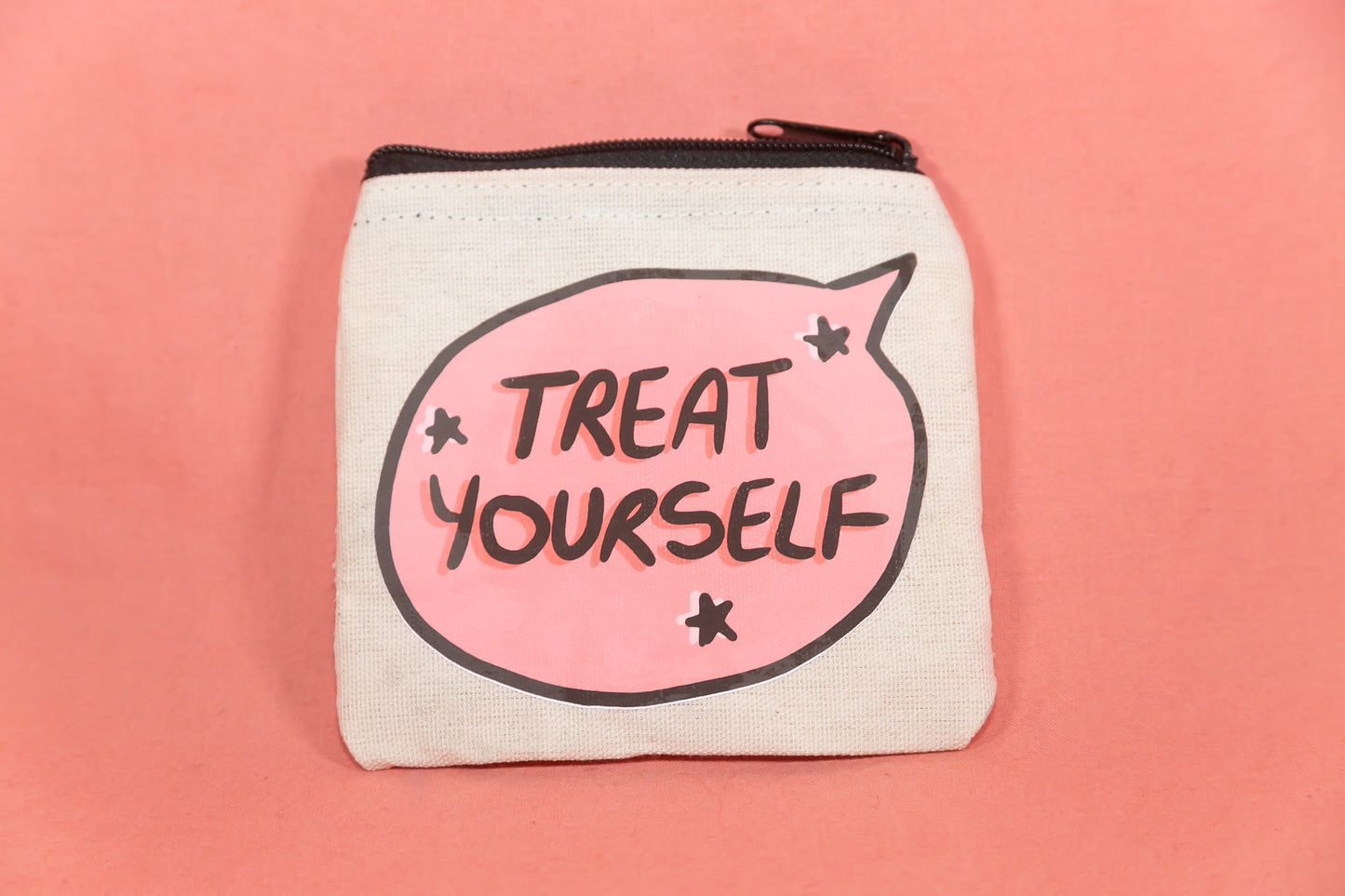 Treat Yourself Canvas Zipper Pouch