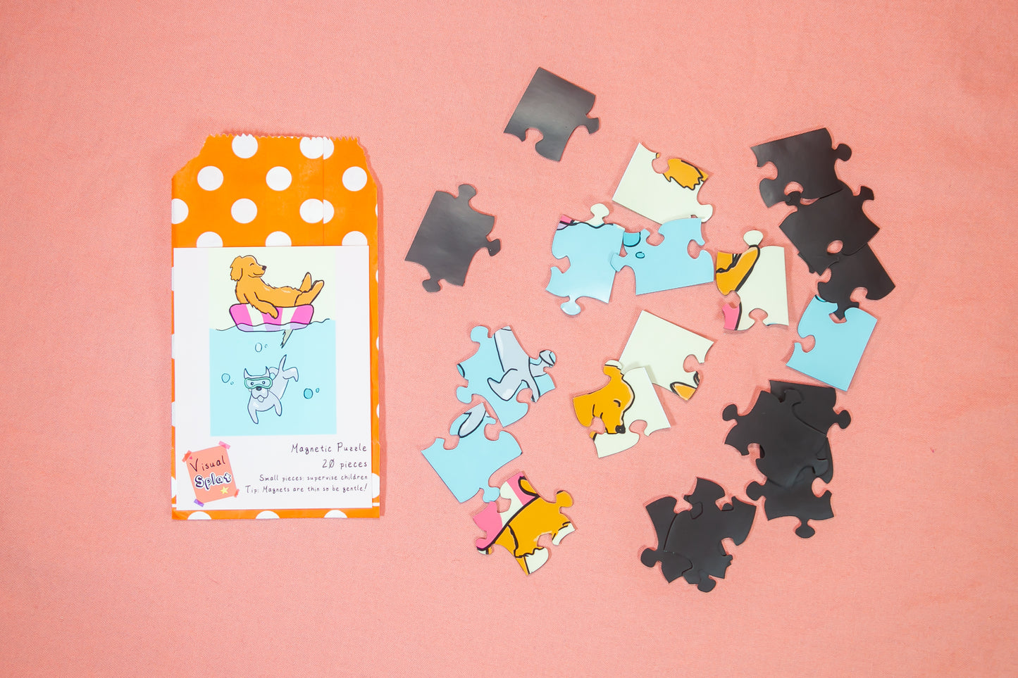 Dog Pool Party Magnet Puzzle