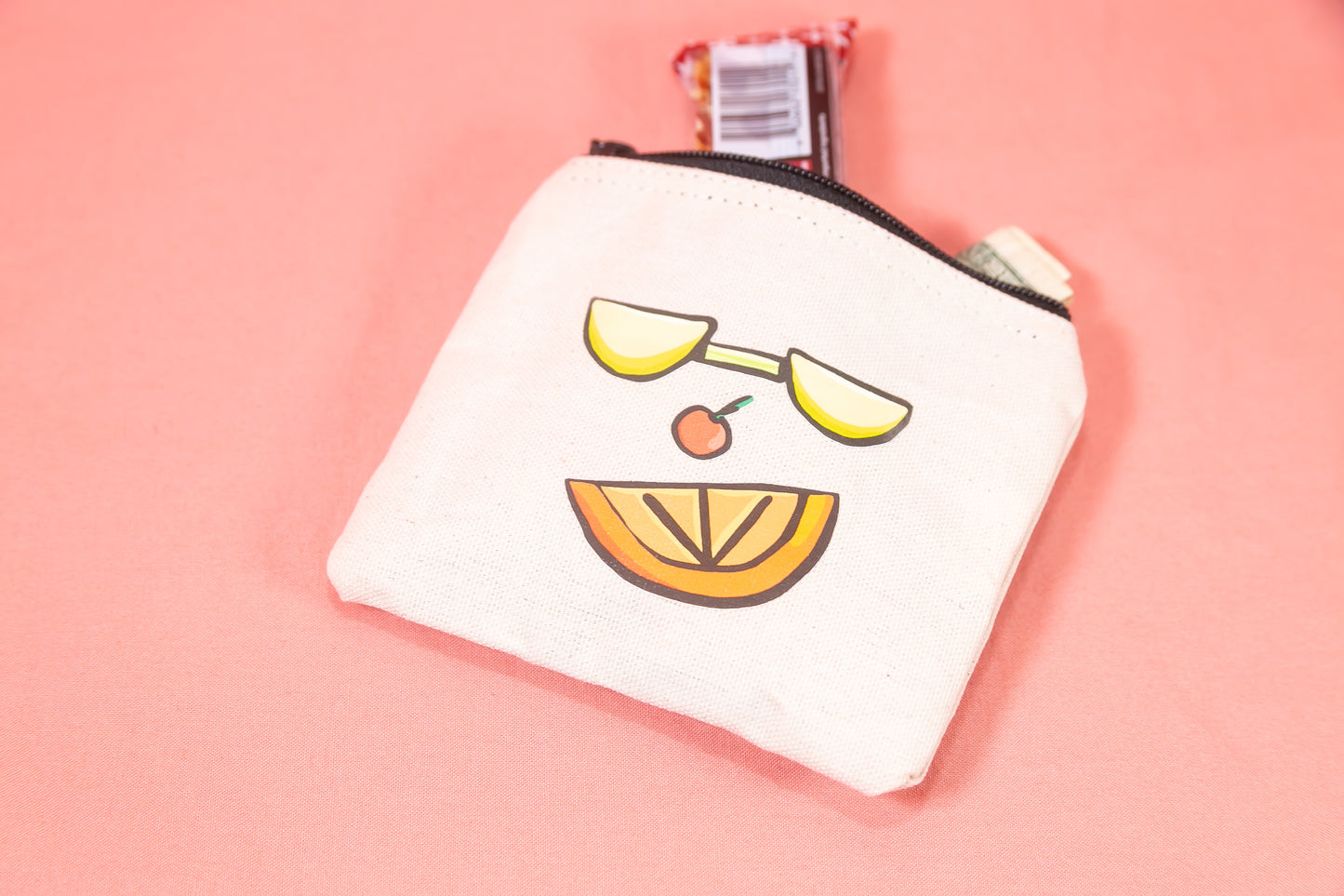 Fruit Face Canvas Zipper Pouch