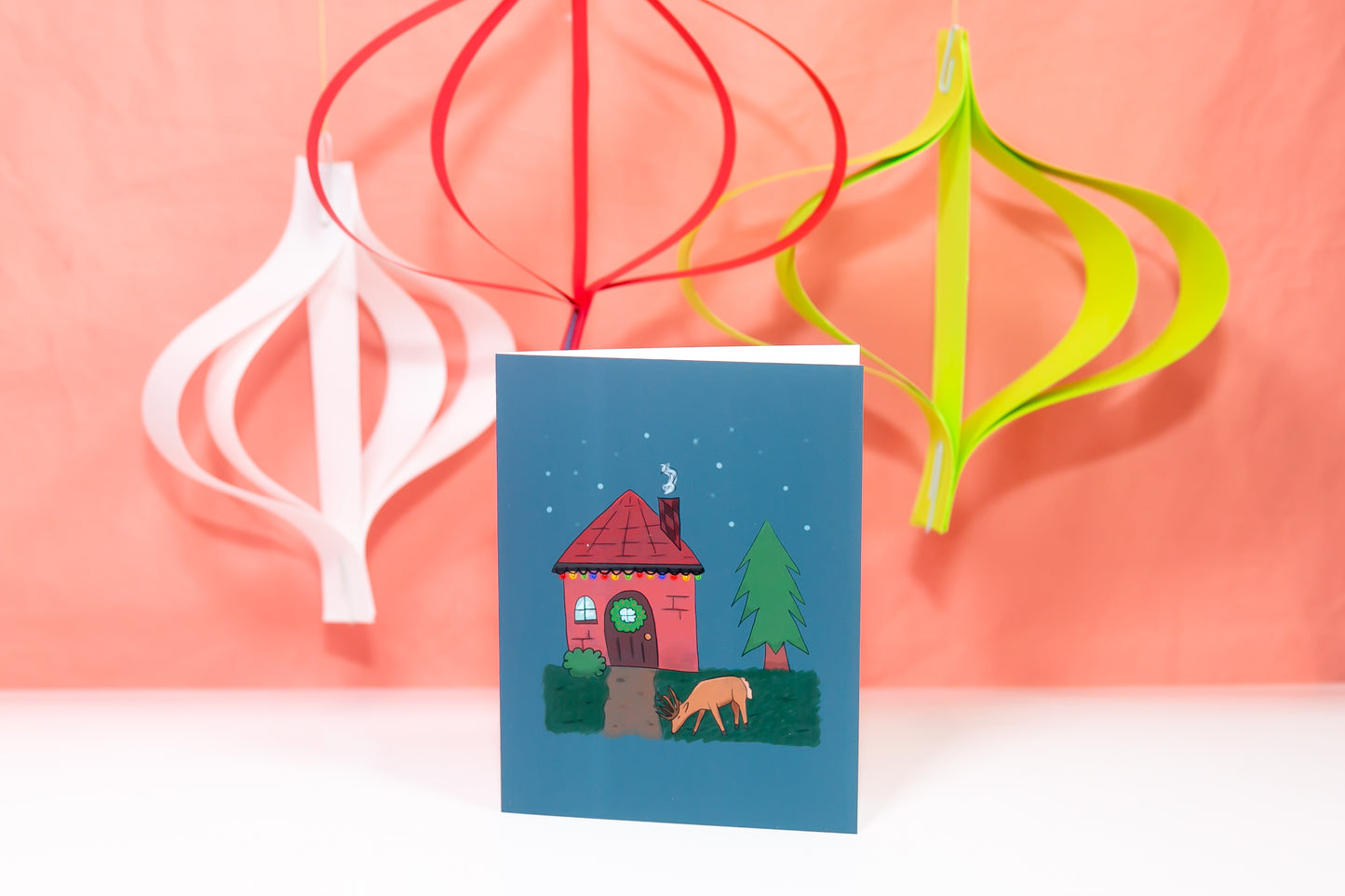 Christmas Cottage Scene Greeting Card
