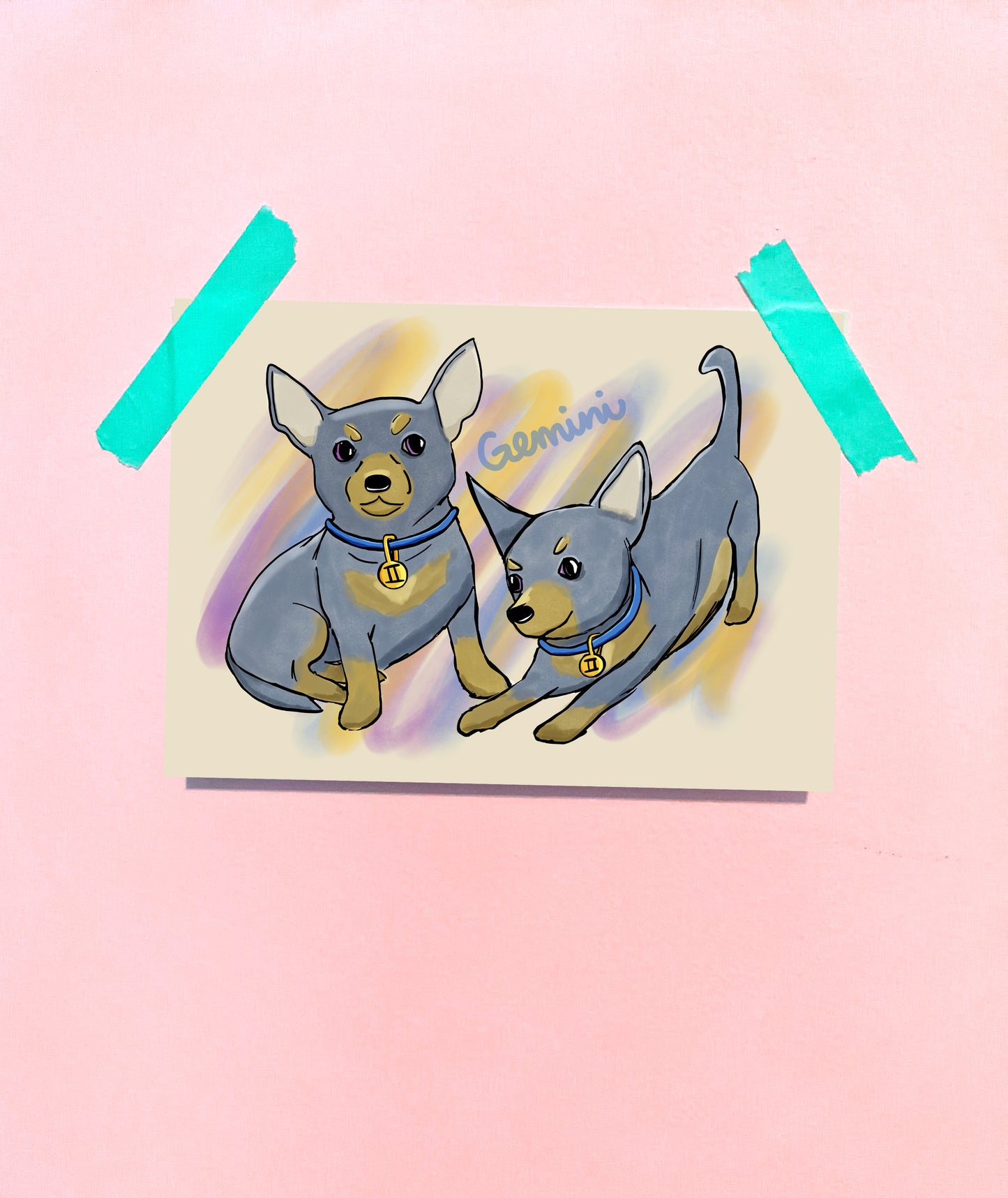 Gemini Dog Art Print