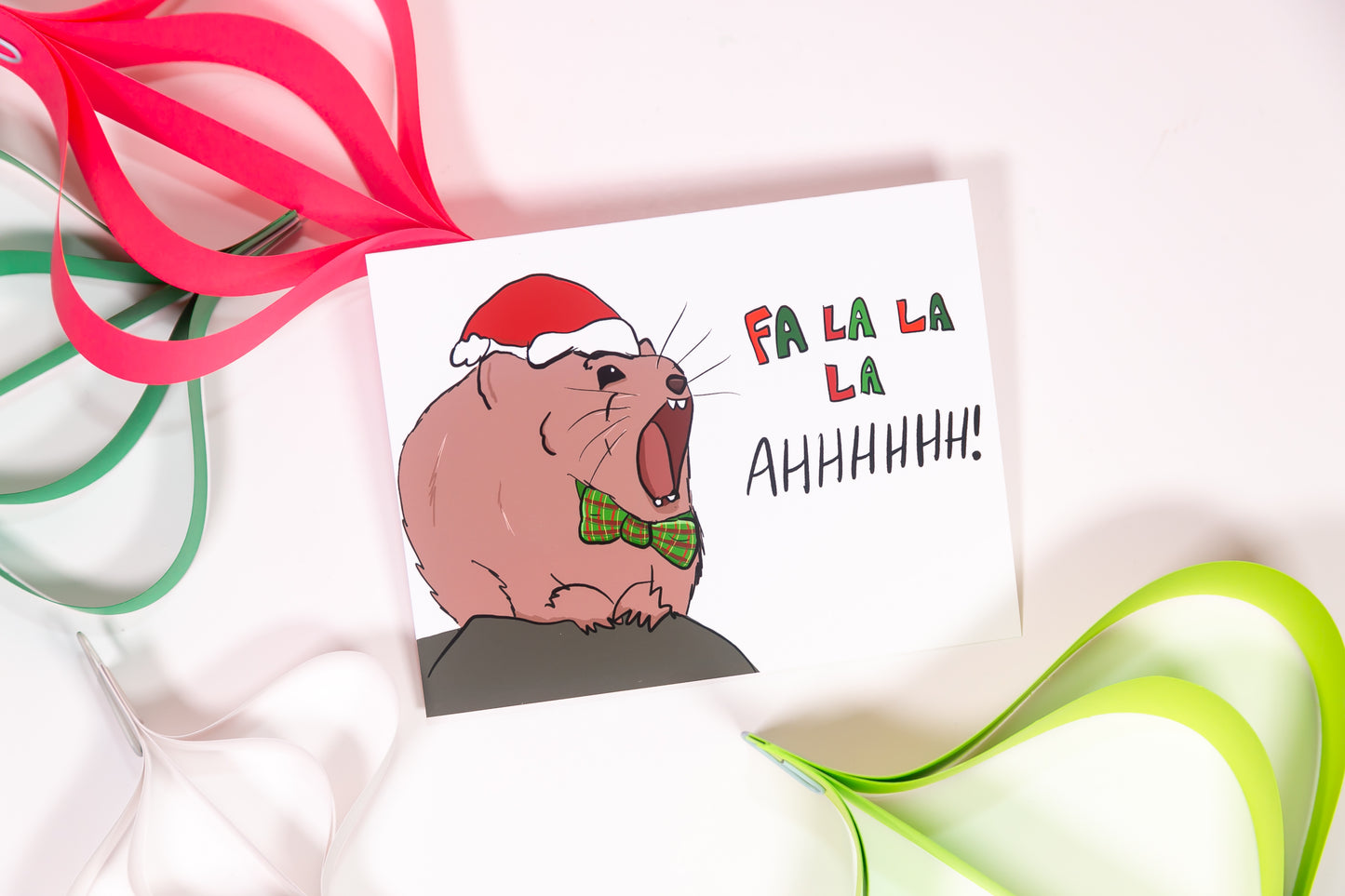 Funny Pika Mouse Christmas Card