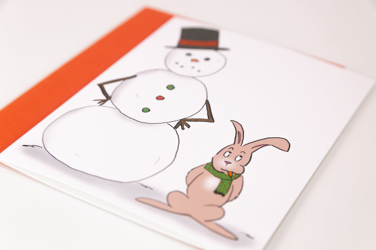 Funny Snowman Bunny Holiday Card