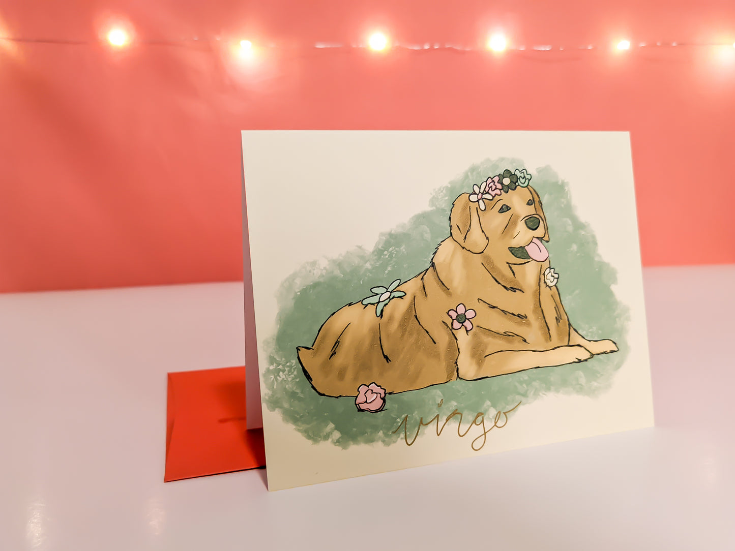 Virgo Dog Greeting Card