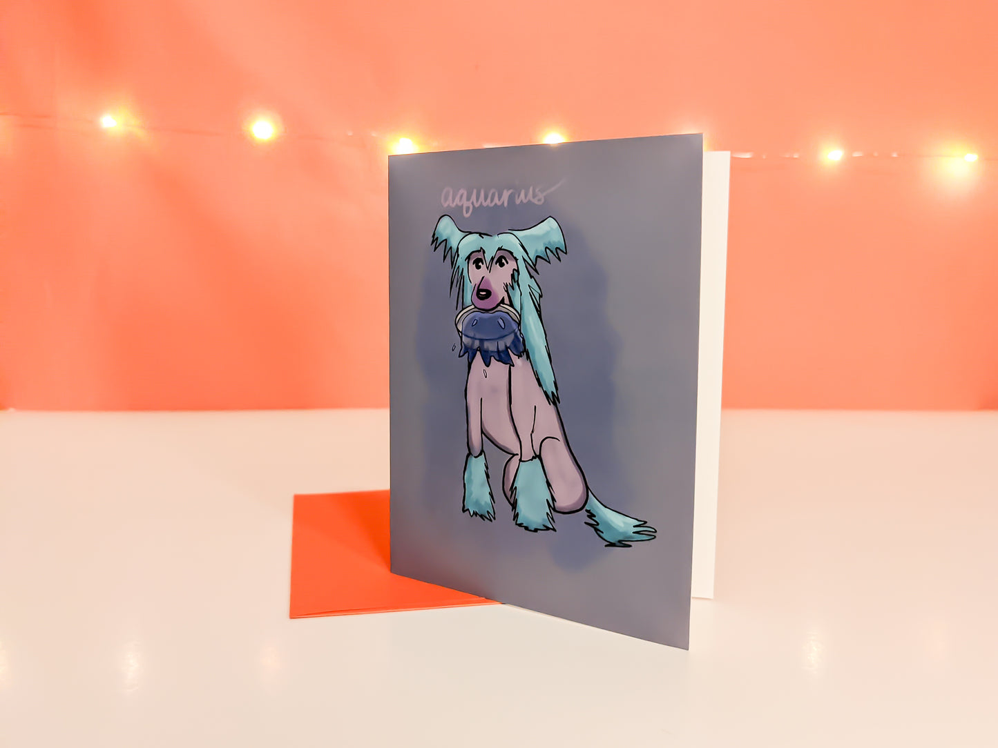Aquarius Dog Greeting Card