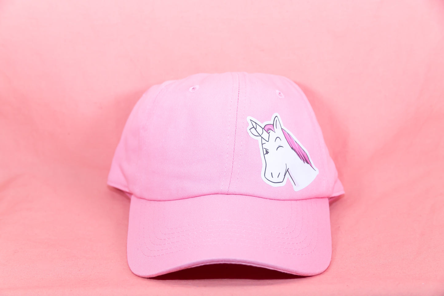 Winking Unicorn Pink Baseball Cap