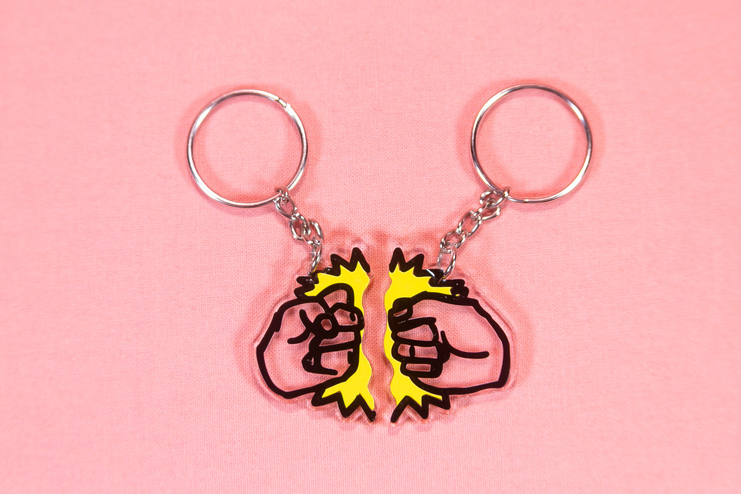 Fist Bump Best Friends Keychain Set