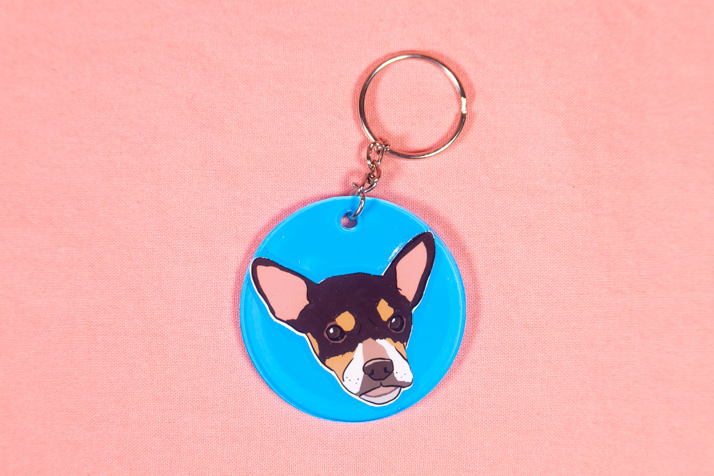 Custom Pet Portrait Keychain