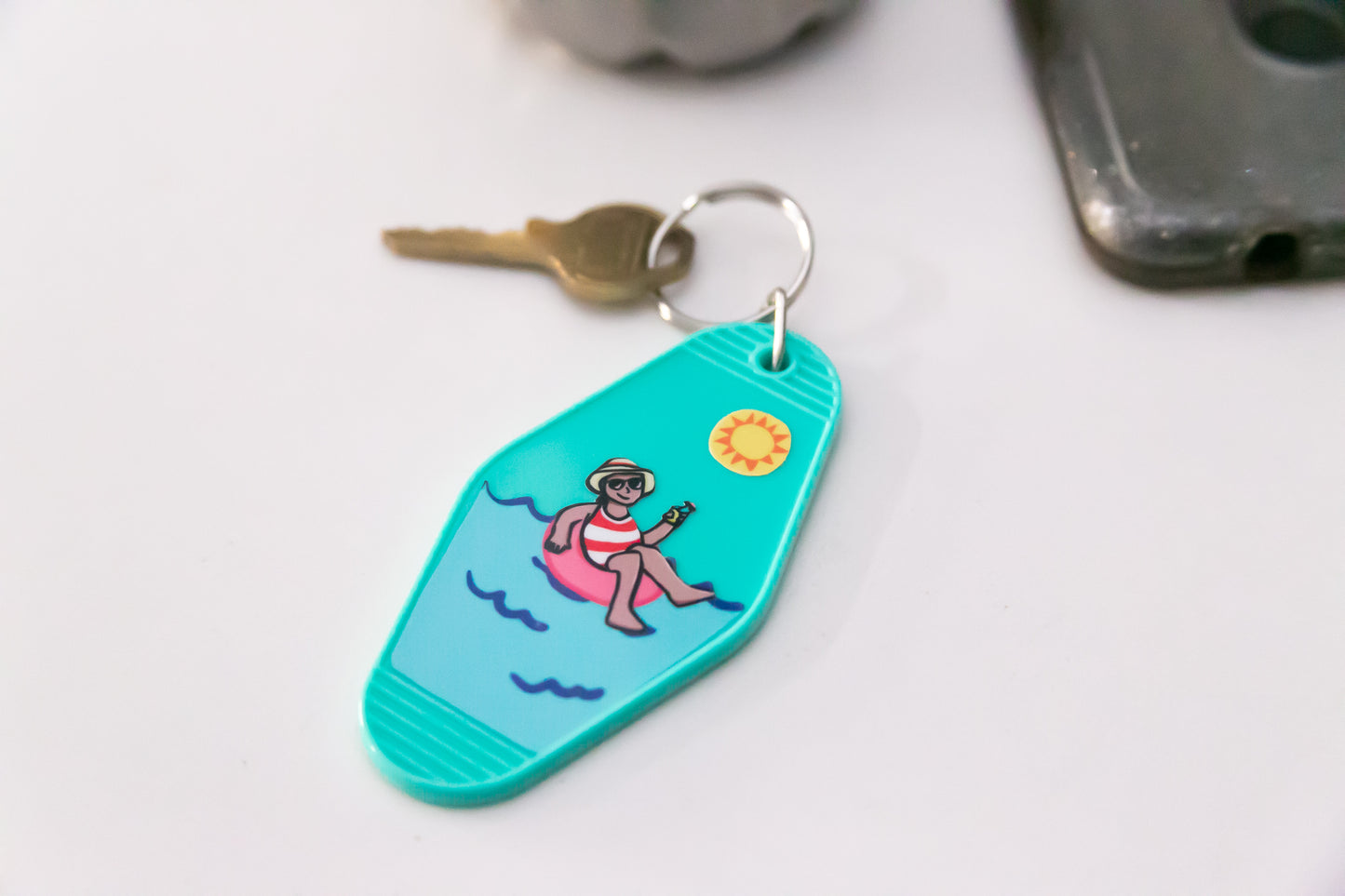 Pool Day Motel-style Keychain