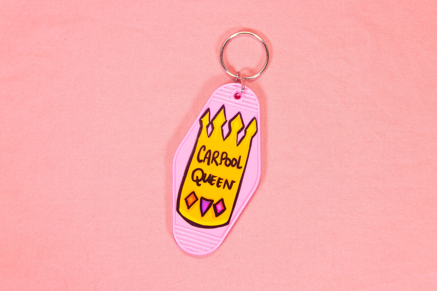 Carpool Queen Motel-style Keychain