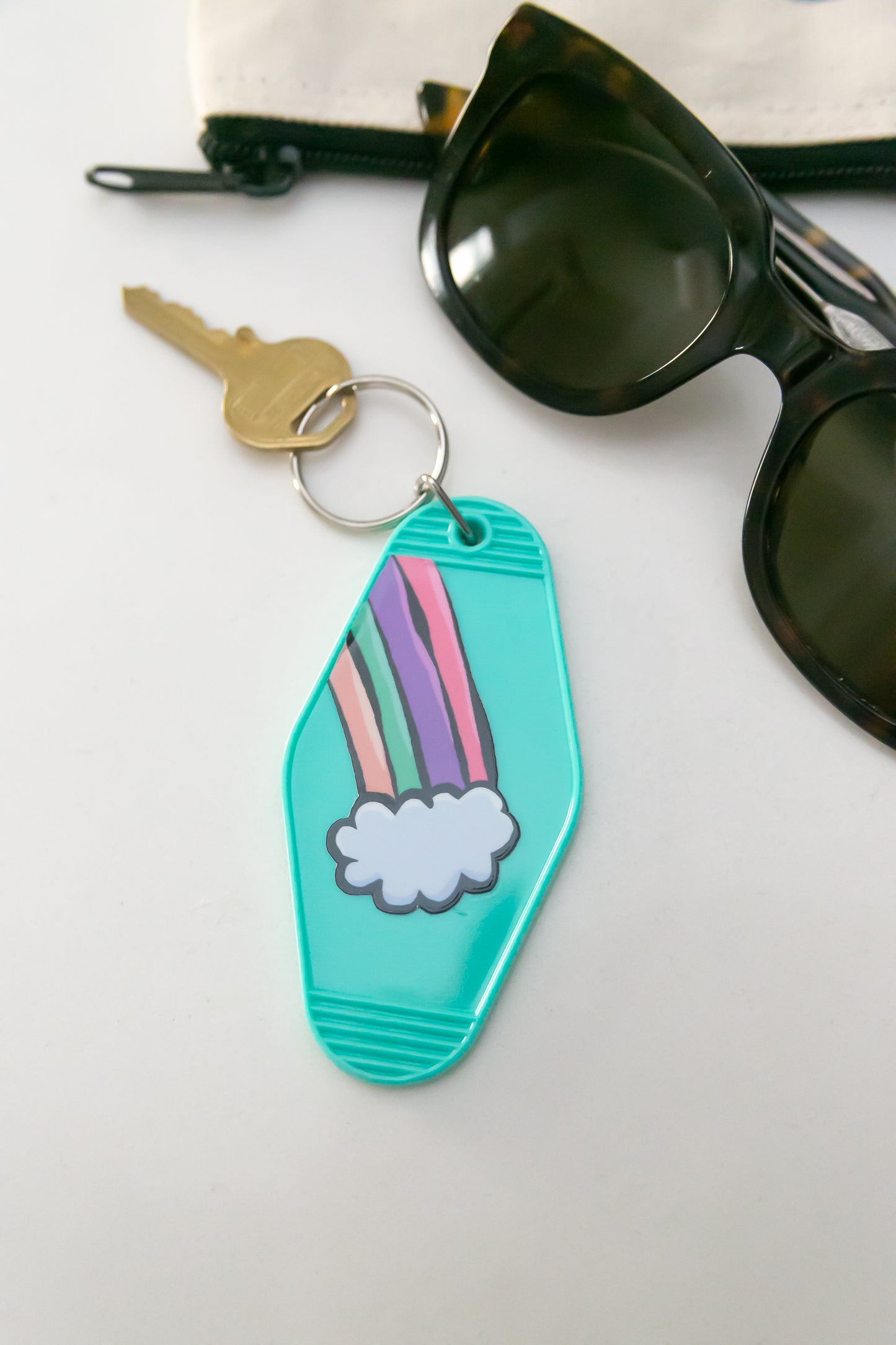 Rainbow in the Sky Motel-style Keychain