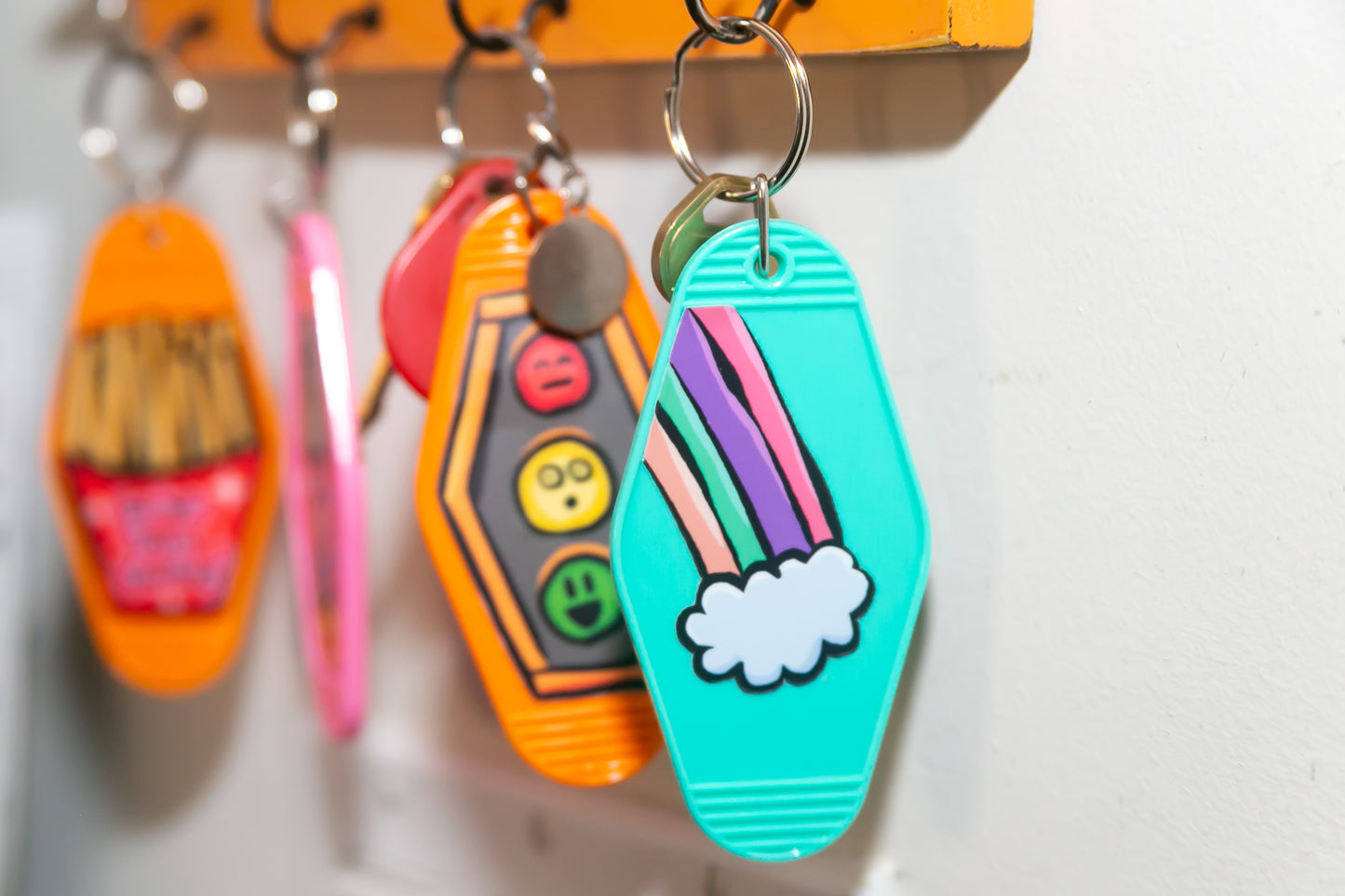 Rainbow in the Sky Motel-style Keychain