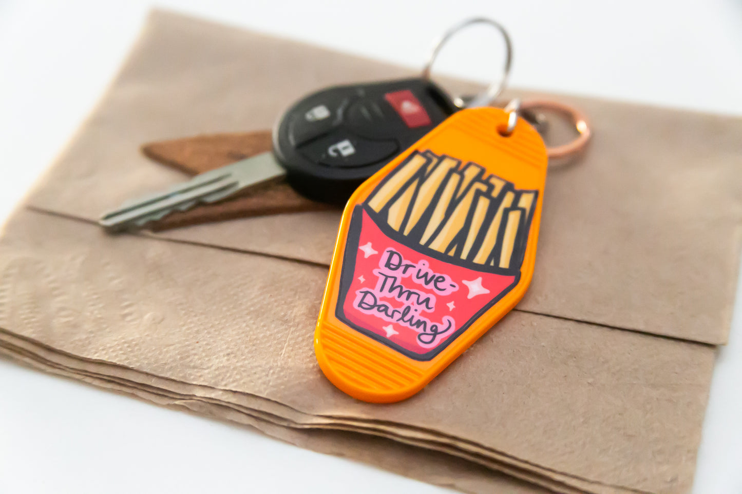 Drive Thru Darling Retro-style Keychain