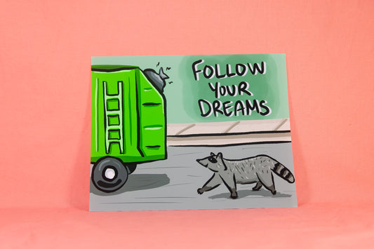 Raccoon Trash Dreams Art Print