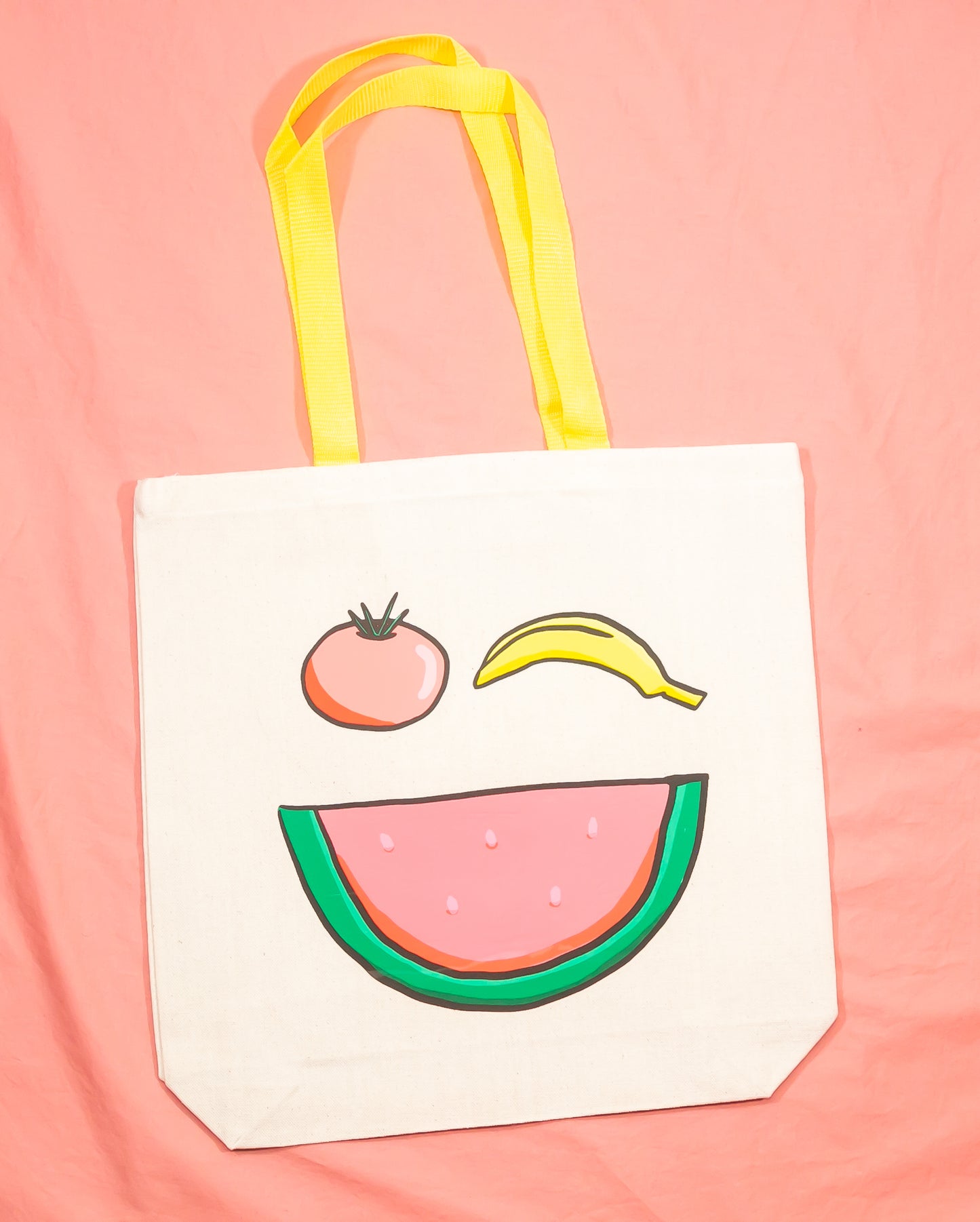 Fruit Face Canvas Tote Bag