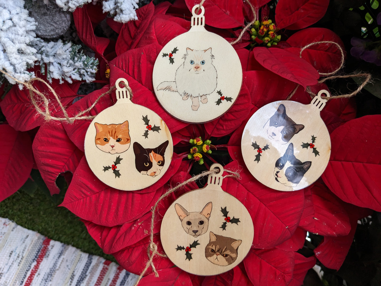 Pet Portrait Christmas Ornaments