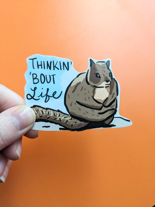 Thinking Squirrel Sticker