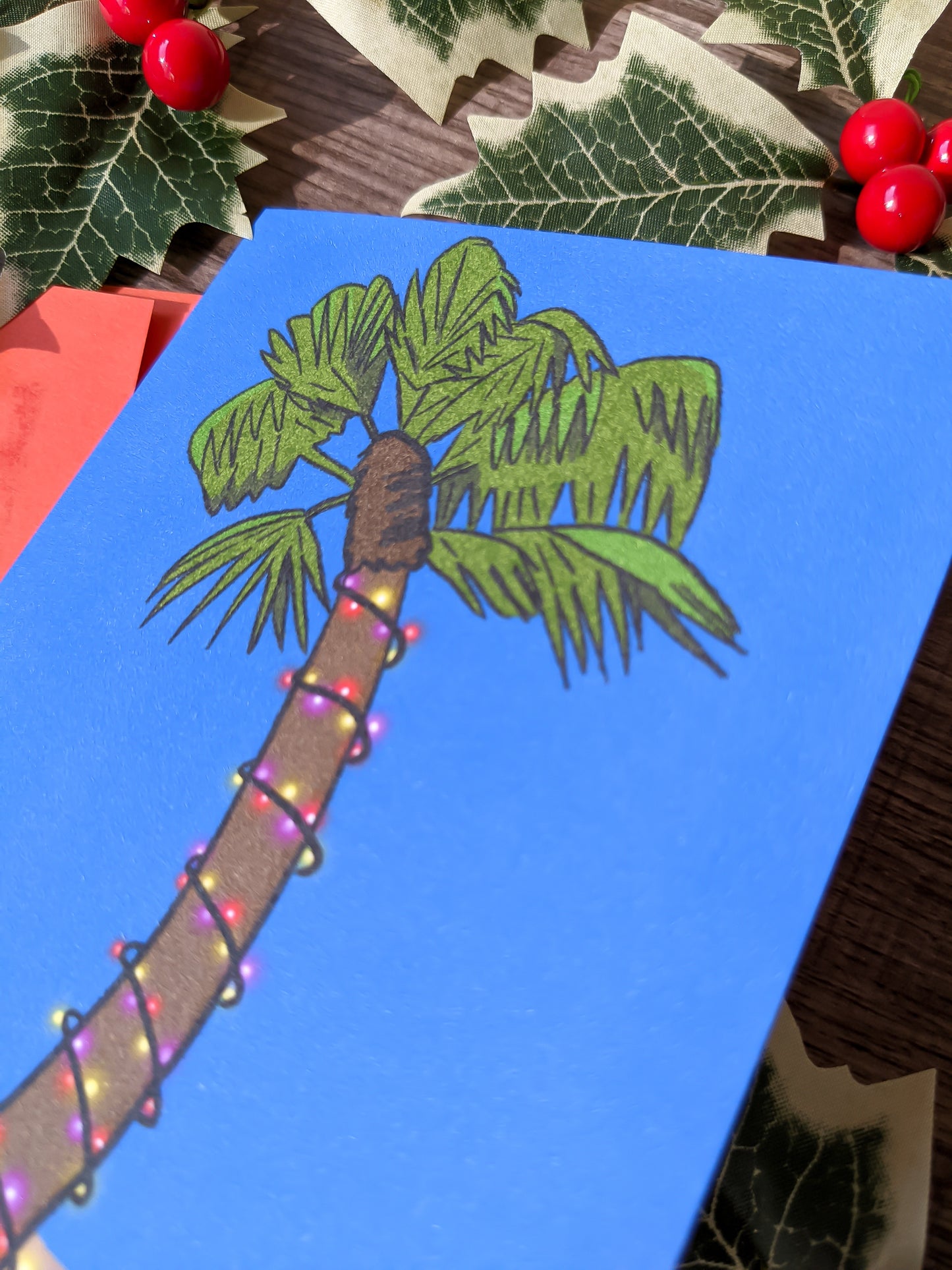 Palm Tree Beach Christmas Card