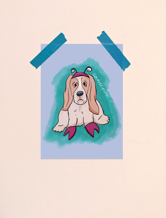 Cancer Dog Astrology Art Print