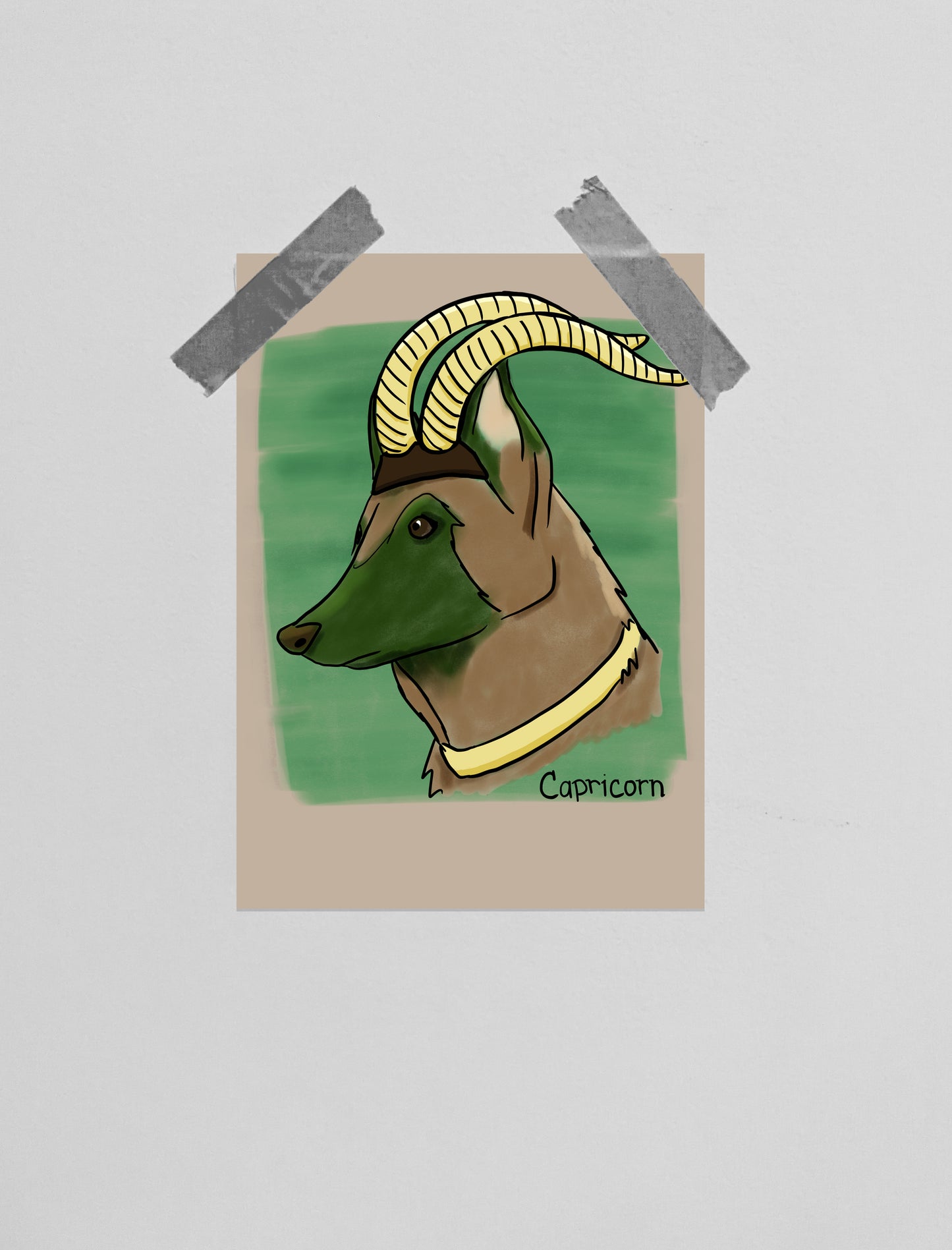 Capricorn Dog Art Print