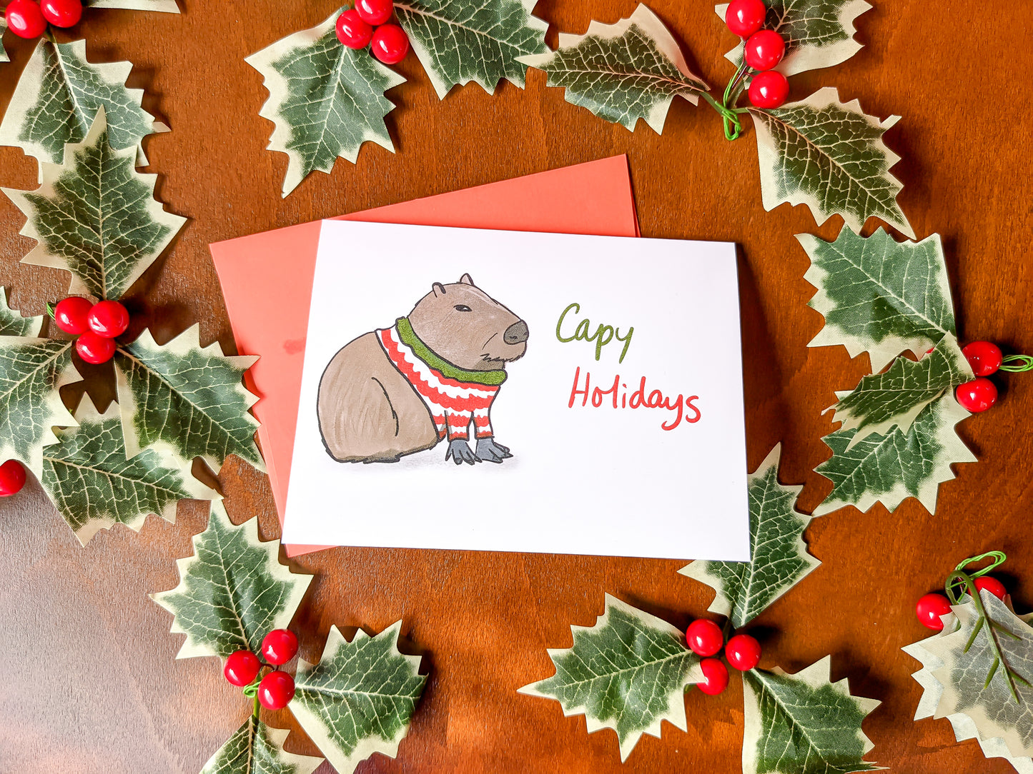 Capybara Holiday Card