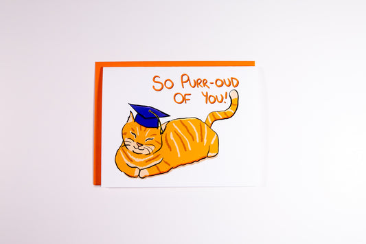 Orange Cat Graduation Card