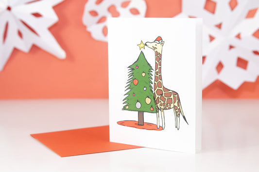 Christmas Tree Giraffe Card