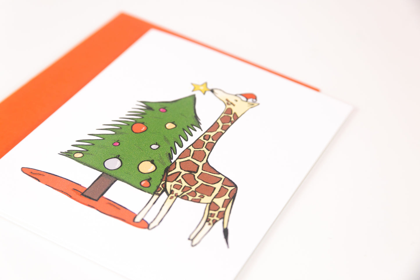 Christmas Tree Giraffe Card