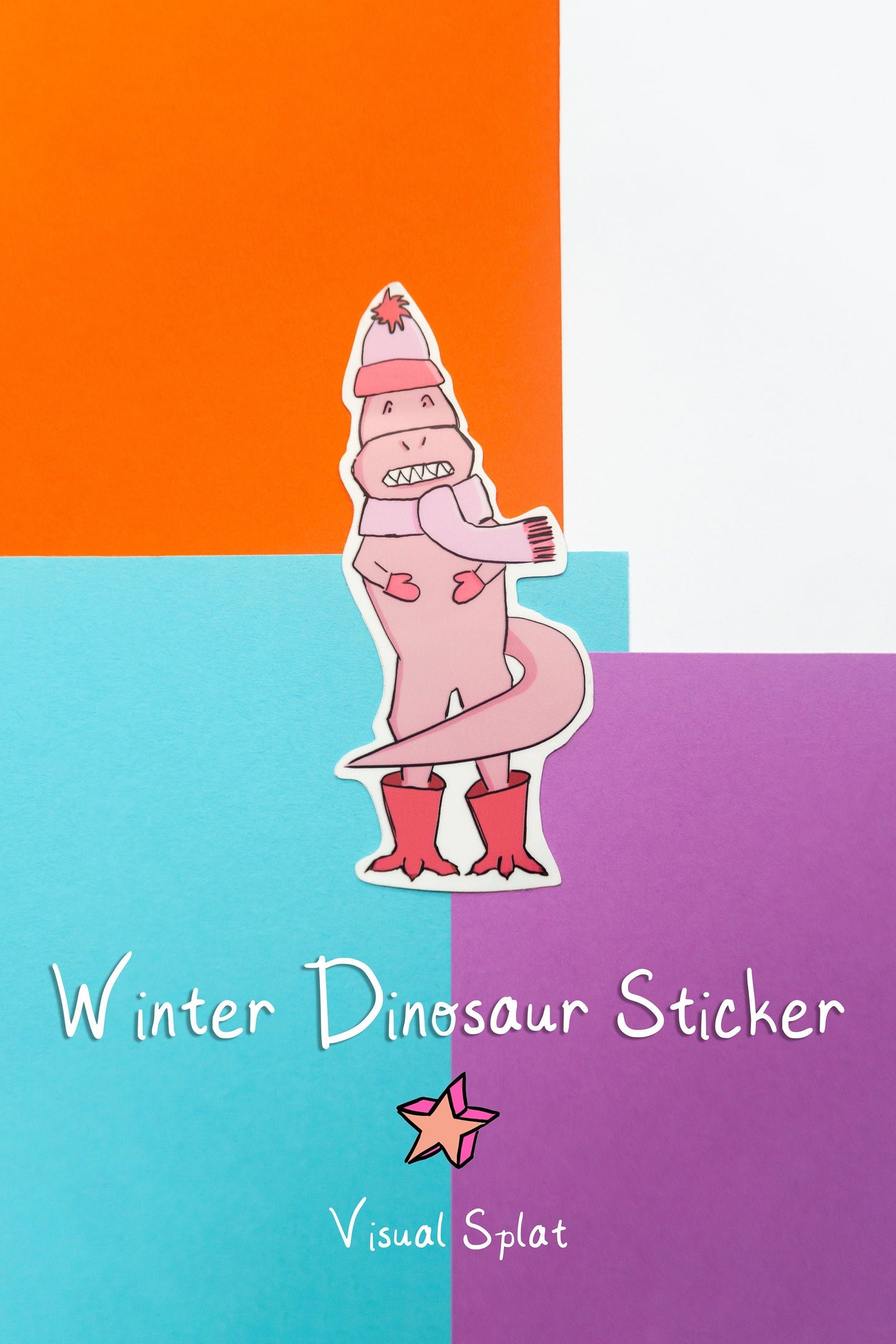 Winter Dinosaur Sticker