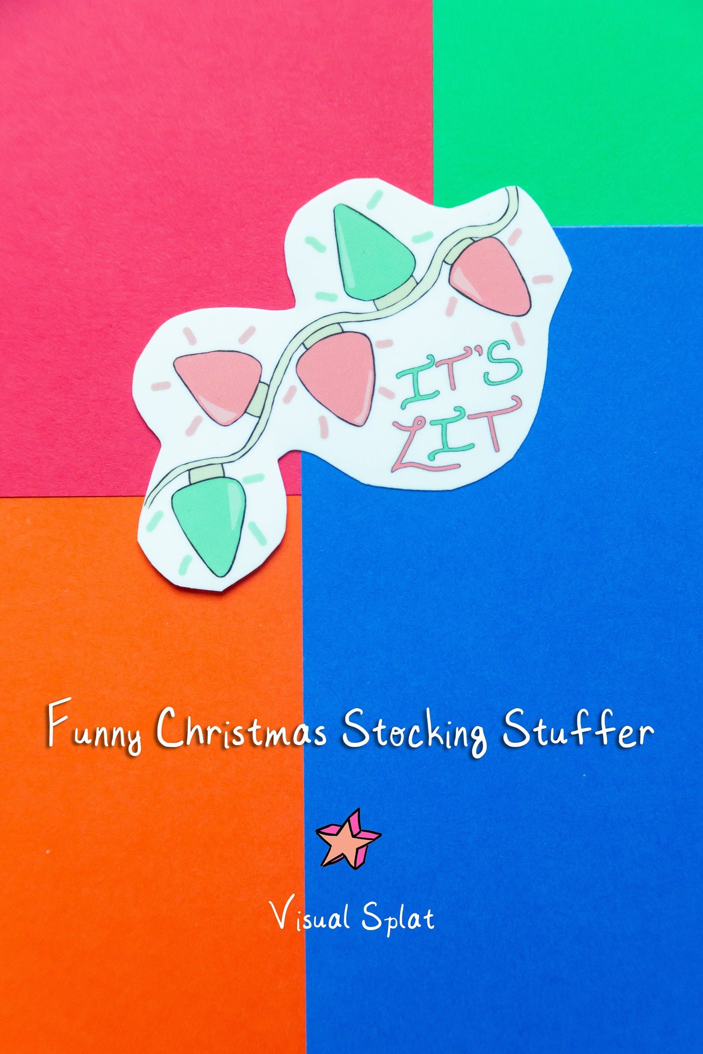 Funny Christmas Lights Sticker