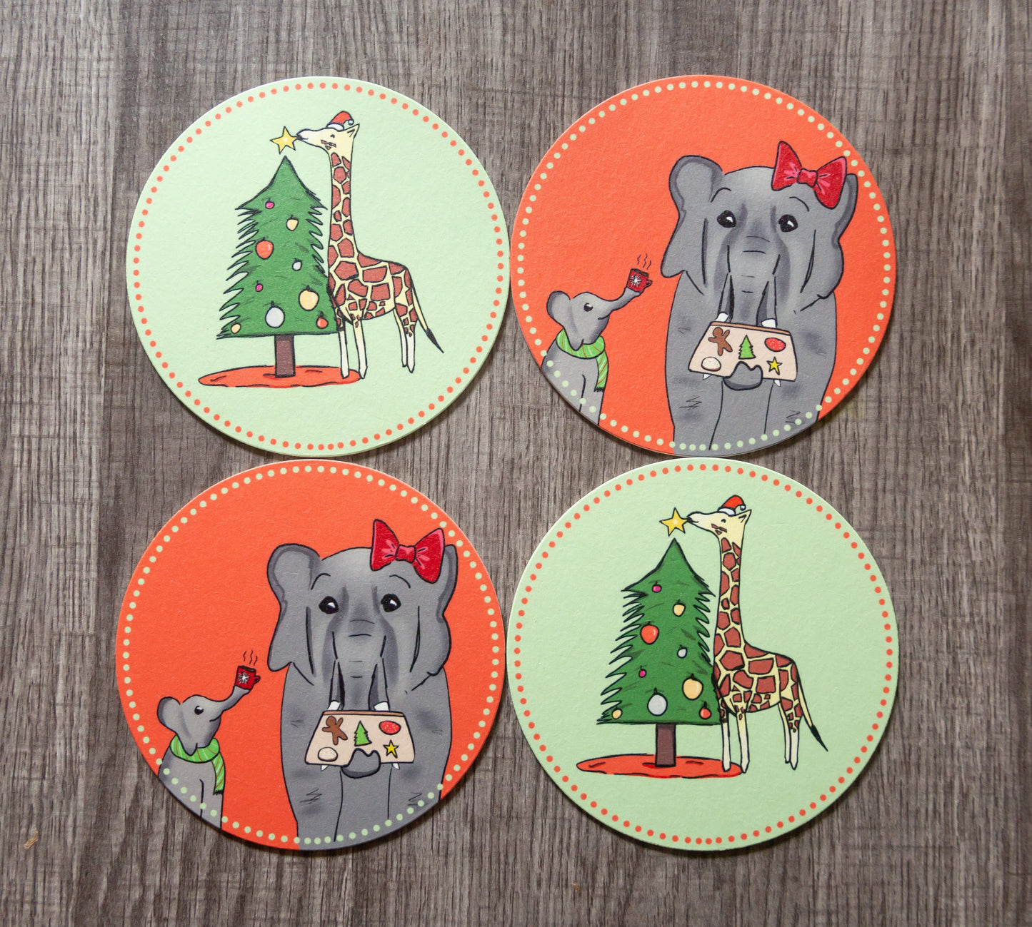 Christmas Animals Bar Coaster Set