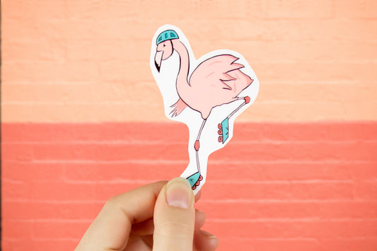 Skating Flamingo Sticker