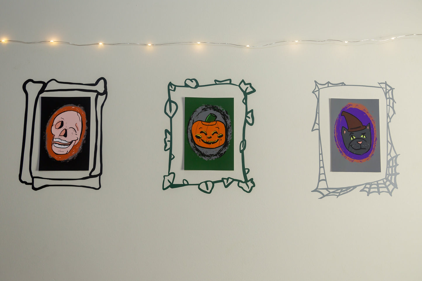 Halloween Wall Art + Vinyl Frames Set
