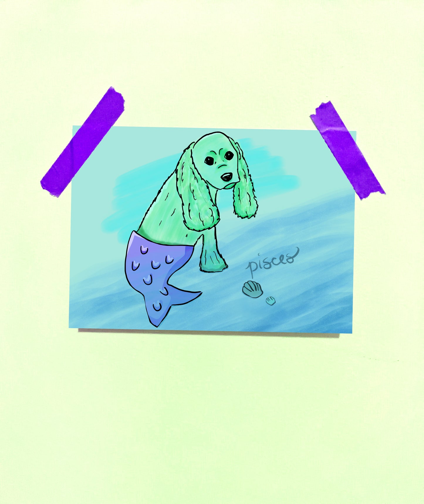 Pisces Dog Art Print