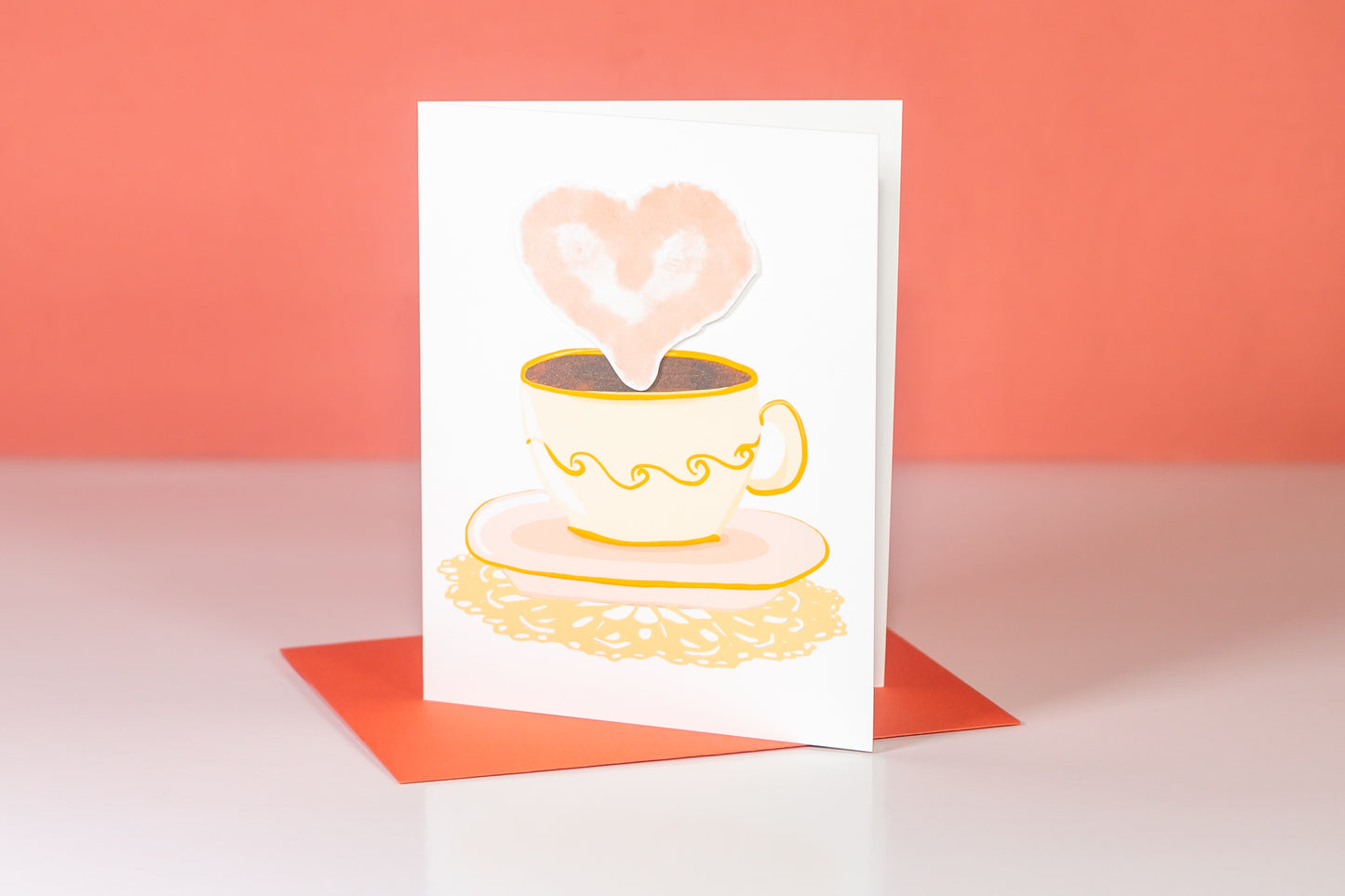 Teacup Heart Layered Card
