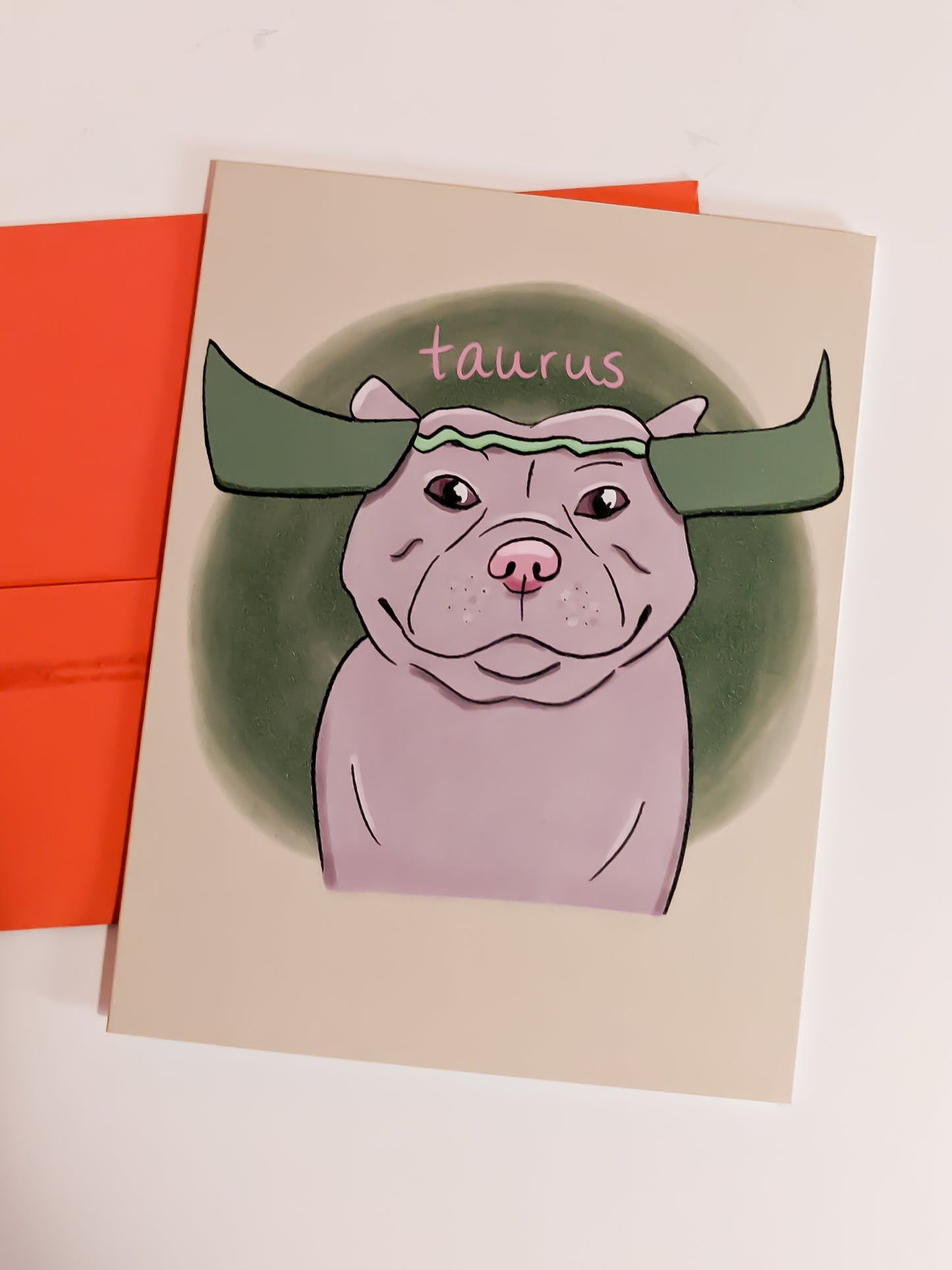 Taurus Dog Greeting Card