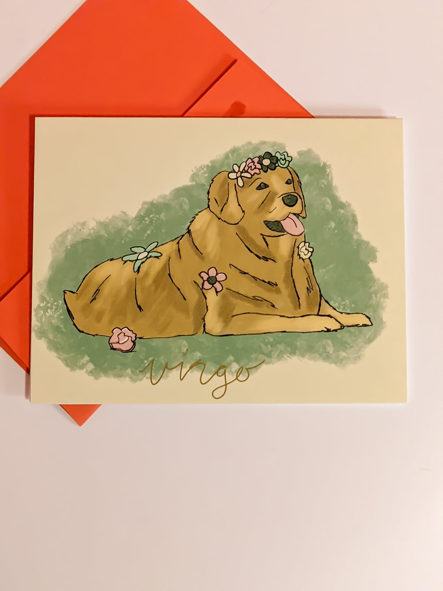 Virgo Dog Greeting Card