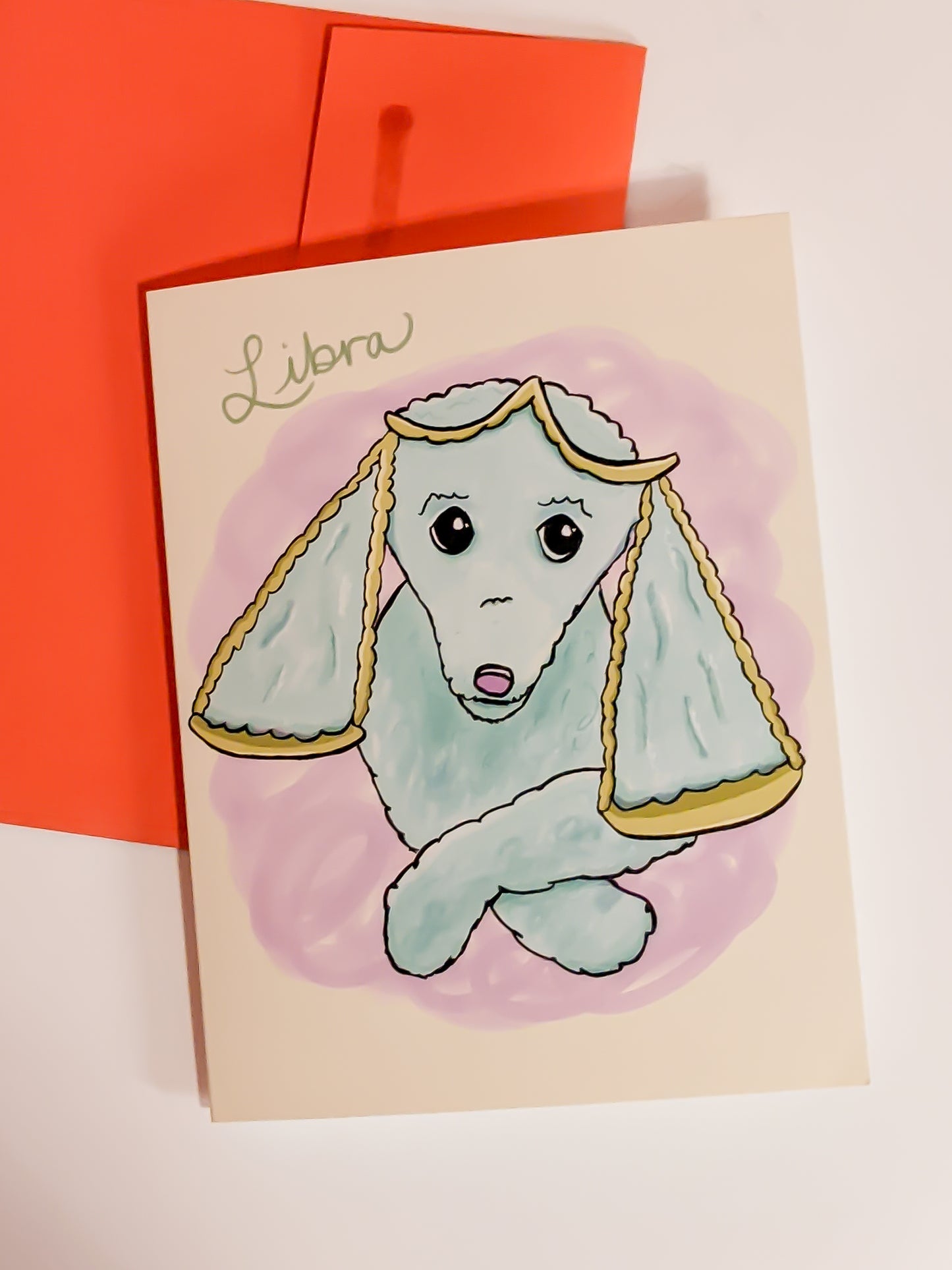 Libra Dog Greeting Card