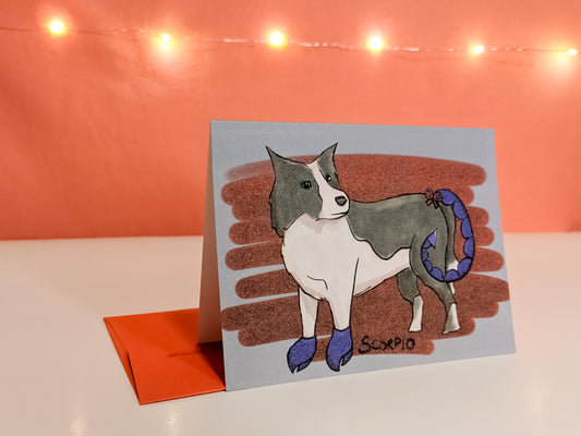 Scorpio Dog Greeting Card