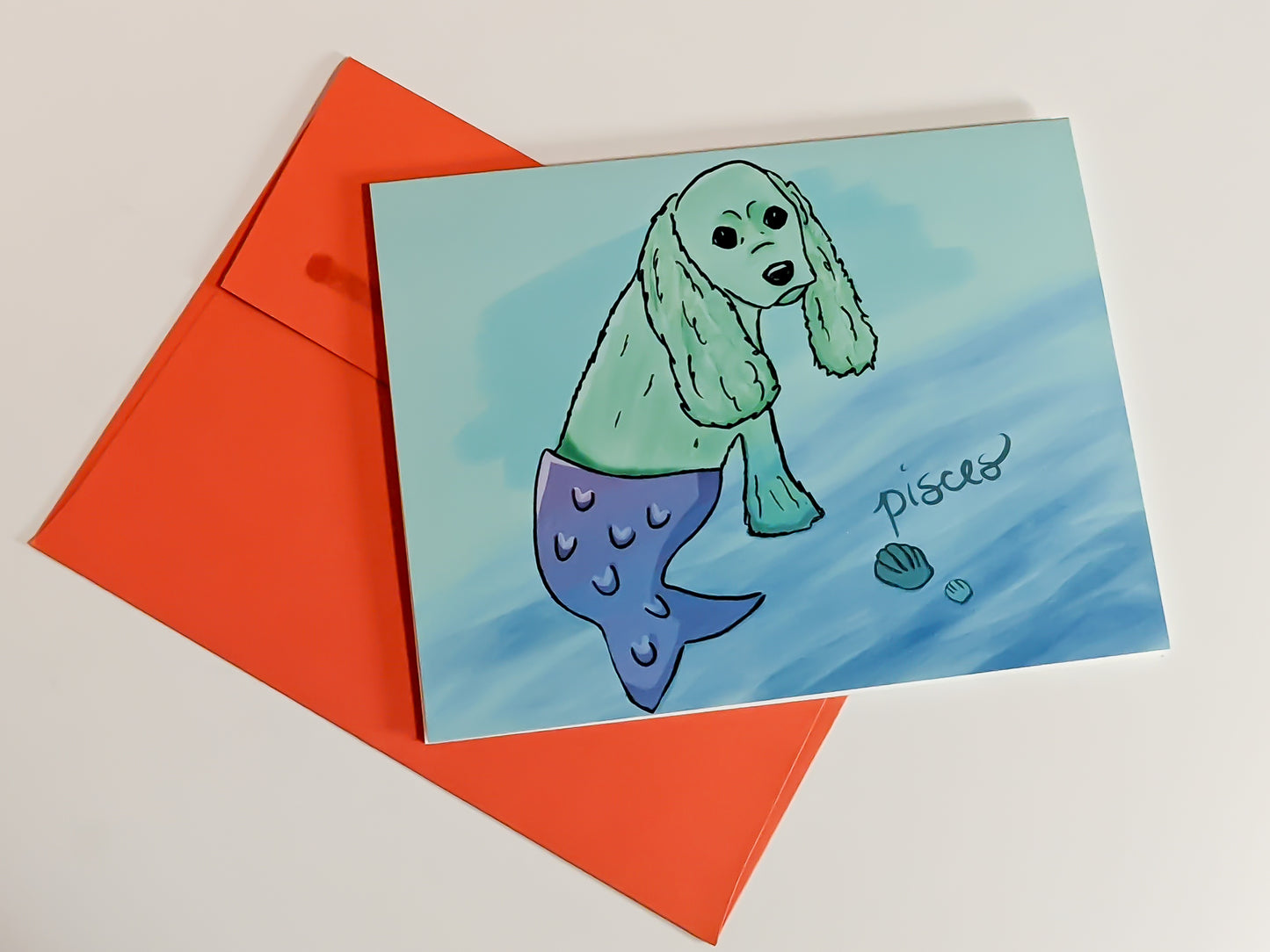 Pisces Dog Greeting Card
